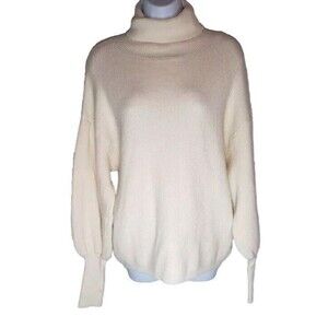 ANDTHEWHY Beige Turtleneck Sweater Size S/M; Dolman Sleeve; Stretch; Soft; Knit